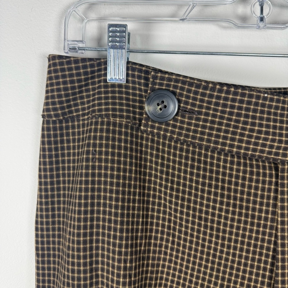 Nine West Plaid Brown Classic Straight-Leg Office Business Pants Size 12 - Picture 3 of 10